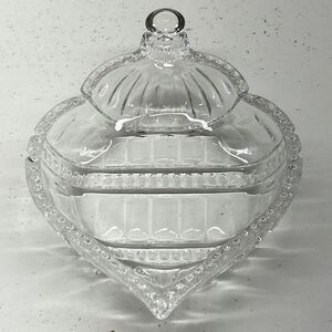 Fitz & Floyd Crystal Ornament-shaped Candy, Nut, or Trinket Dish Vintage